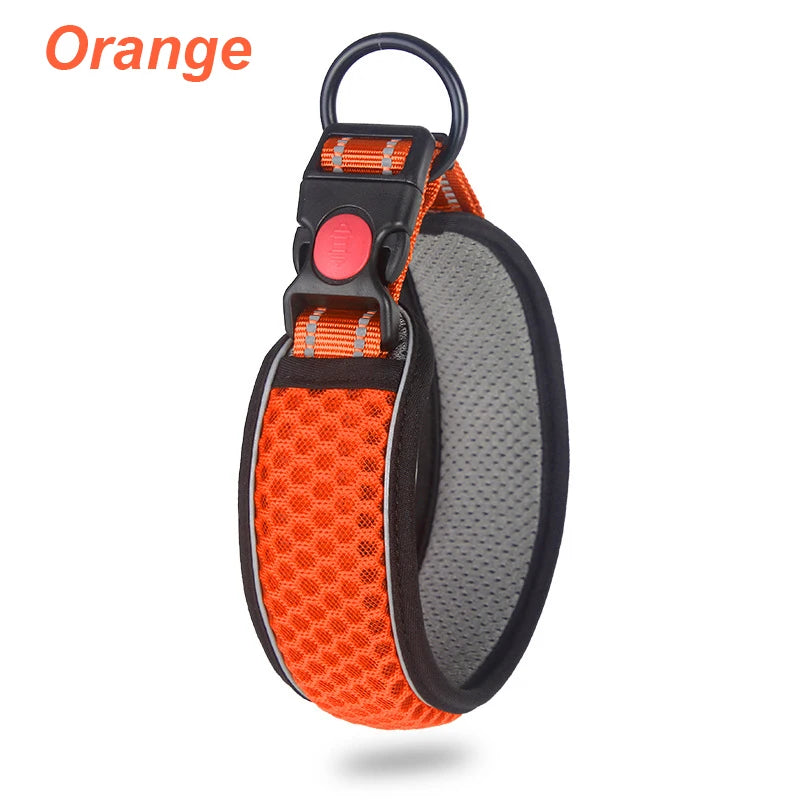Reflective Dog Collar Pet Collar Pet Traction Rope Suitable Soft Neoprene Padded Breathable Nylon Pet Collar Adjustable