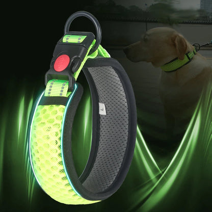 Reflective Dog Collar Pet Collar Pet Traction Rope Suitable Soft Neoprene Padded Breathable Nylon Pet Collar Adjustable