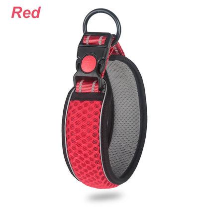 Reflective Dog Collar Pet Collar Pet Traction Rope Suitable Soft Neoprene Padded Breathable Nylon Pet Collar Adjustable