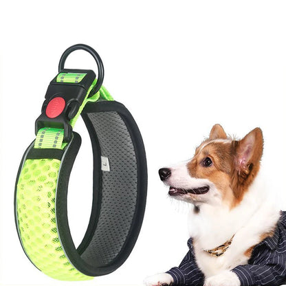 Reflective Dog Collar Pet Collar Pet Traction Rope Suitable Soft Neoprene Padded Breathable Nylon Pet Collar Adjustable