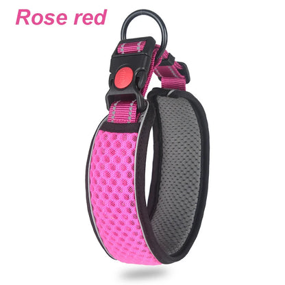 Reflective Dog Collar Pet Collar Pet Traction Rope Suitable Soft Neoprene Padded Breathable Nylon Pet Collar Adjustable