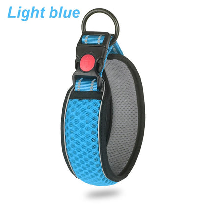 Reflective Dog Collar Pet Collar Pet Traction Rope Suitable Soft Neoprene Padded Breathable Nylon Pet Collar Adjustable